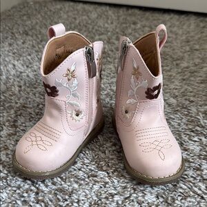 Pink Embroidered Kids Boots size 4